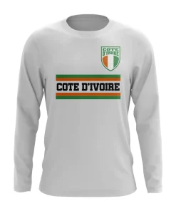 Ivory Coast Core Football Country Long Sleeve T-Shirt (White)