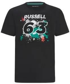 Alternative view of 2022 Mercedes George Russell #63 T-Shirt (Black)