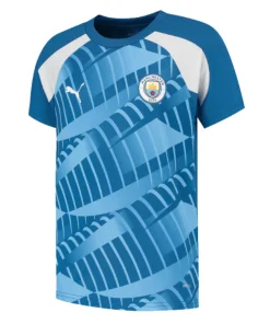 2023-2024 Man City Pre-Match Jersey (Lake Blue) - Kids
