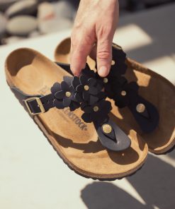 GIZEH FLOWERS - BLACK - LEATHER