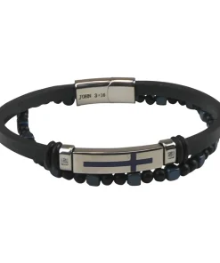 Alternative view of Cross With Beads Men's Bracelet by Kerusso®